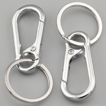 Карабин с кольцом Автомобильный карабин 46х22 мм кольцо 30 мм длина 70 мм 1 шт. Платина