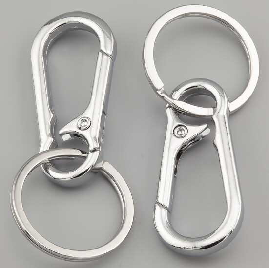 Карабин с кольцом Автомобильный карабин 46х22 мм кольцо 30 мм длина 70 мм 1 шт. Платина