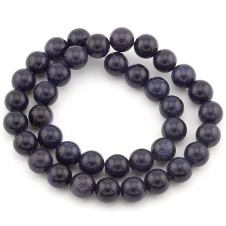 Авантюрин синий бусины из камня 10 мм +-37 см 1 шт.