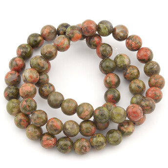 Яшма унакит бусины из камня 4 мм +-37 см 1 шт.