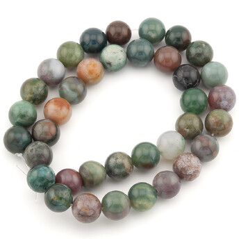 Яшма зеленая бусины из камня 10 мм +-37 см 1 шт.