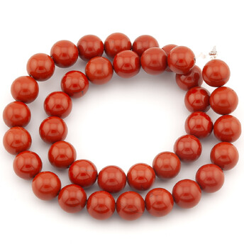 Яшма Кровавик бусины из камня 10 мм +-37 см 1 шт.