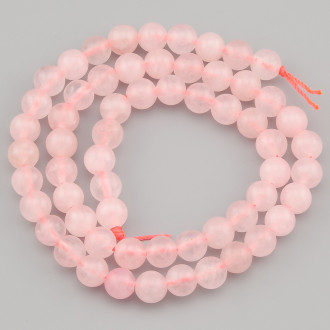 Рожевий кварц намистини з каменю 6 мм +-37 см 1 шт.