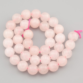 Розовый кварц бусины из камня 10 мм +-37 см 1 шт.