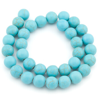 Бирюза голубая бусины из камня 12 мм +-37 см 1 шт.