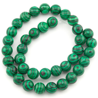Малахит (имит) бусины из камня 10 мм +-37 см 1 шт.