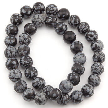 Обсидиан Снежный бусины из камня 10 мм +-37 см 1 шт.