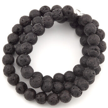 Вулканическая лава бусины из камня 4 мм +-37 см 1 шт.