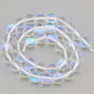 Опал белый Хамелеон (синтет.) бусины 8 мм +-37 см 1 шт.