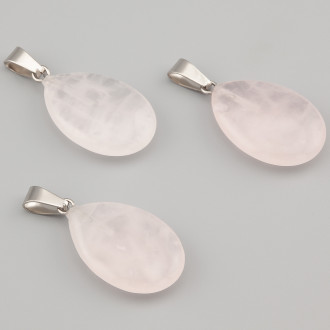 Кулон капля Розовый кварц 16х6х34 мм 1 шт.