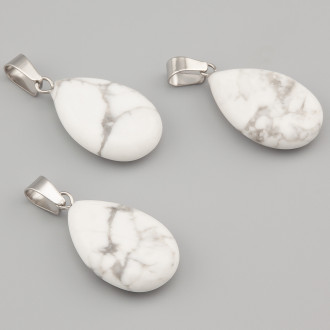 Кулон капля Кахолонг 16х6х34 мм 1 шт.