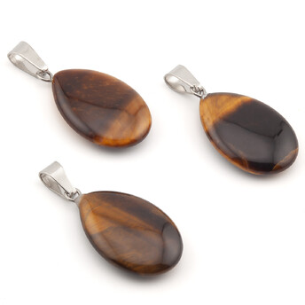 Кулон капля Тигровый глаз 16х6х34 мм 1 шт.