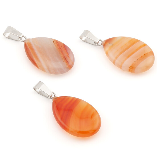 Кулон капля Сердолик 16х6х34 мм 1 шт.