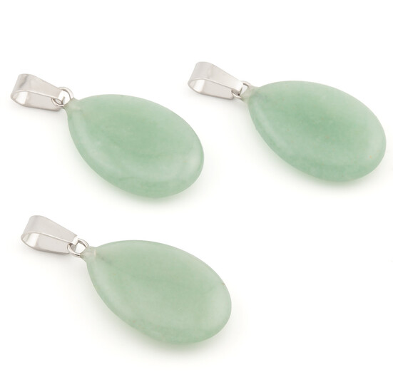 Кулон капля Нефрит 16х6х34 мм 1 шт.