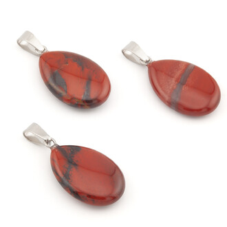 Кулон капля Яшма Кровавик 16х6х34 мм 1 шт.