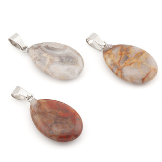 Кулон капля Дендроагат 16х6х34 мм 1 шт.