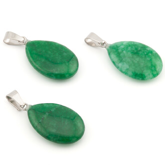 Кулон капля Кварц Изумруд 16х6х34 мм 1 шт.