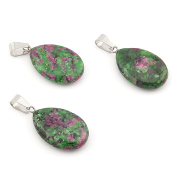 Кулон капля Цоизит 16х6х34 мм 1 шт.