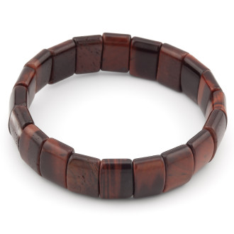 Браслет прямоугольное звено Бычий глаз 15х10х6 мм 20 см 1 шт.