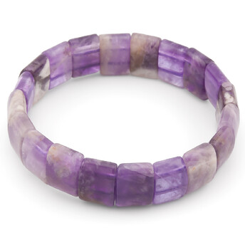 Браслет прямоугольное звено Аметист 15х10х6 мм 20 см 1 шт.