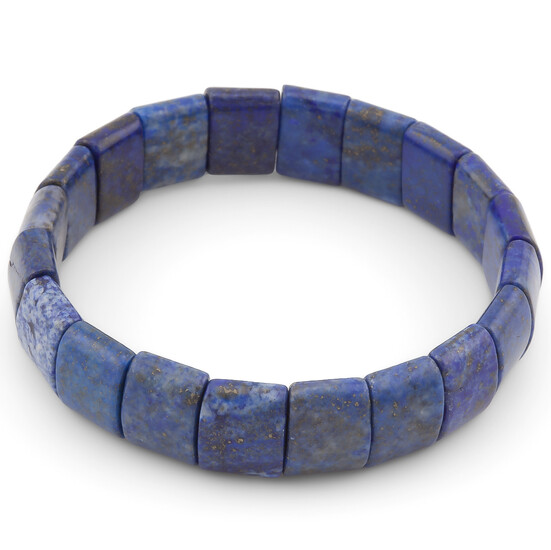 Браслет прямоугольное звено Лазурит 15х10х6 мм 20 см 1 шт.