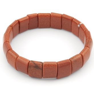 Браслет прямоугольное звено Авантюрин золотой песок 15х10х6 мм 20 см 1 шт.