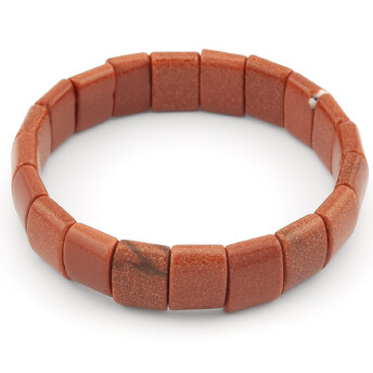 Браслет прямоугольное звено Авантюрин золотой песок 15х10х6 мм 20 см 1 шт.