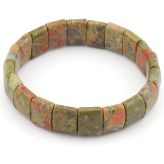 Браслет прямоугольное звено Яшма Унакит 15х10х6 мм 20 см 1 шт.