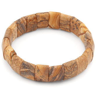 Браслет прямоугольное звено Яшма Калахари 15х10х6 мм 20 см 1 шт.