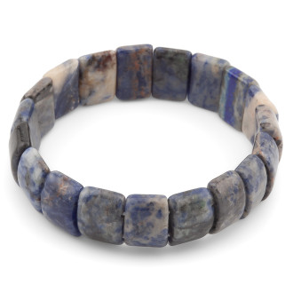 Браслет прямоугольное звено Содалит 15х10х6 мм 20 см 1 шт.