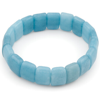 Браслет прямоугольное звено Аквамарин (имит) 15х10х6 мм 20 см 1 шт.