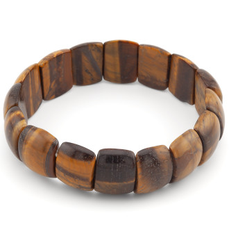 Браслет прямоугольное звено Тигровый глаз 18х13х7 мм 20 см 1 шт.