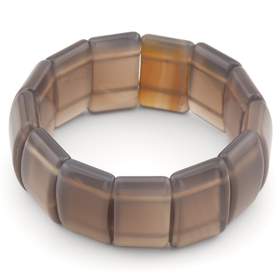 Браслет прямоугольное звено Агат 25х15х8 мм 20 см 1 шт.