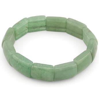 Браслет прямоугольное звено Нефрит 14х20х7 мм 20 см 1 шт.