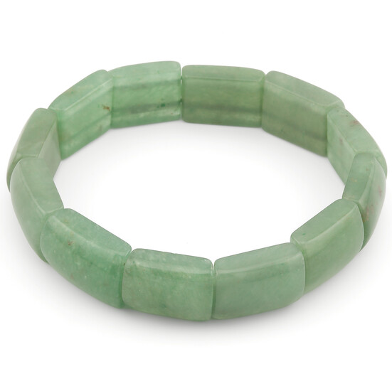 Браслет прямоугольное звено Нефрит 14х20х7 мм 20 см 1 шт.