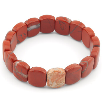 Браслет овальное звено Яшма Кровавик 15х12х6 мм 20 см 1 шт.