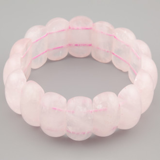 Браслет овальное звено Розовый кварц 25х13х9 мм 20 см 1 шт.