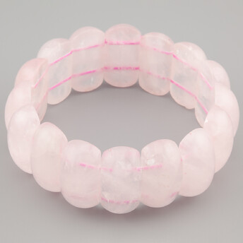 Браслет овальное звено Розовый кварц 25х13х9 мм 20 см 1 шт.