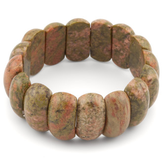 Браслет овальное звено Яшма Унакит 25х13х9 мм 20 см 1 шт.