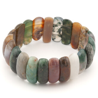 Браслет овальное звено Яшма зеленая 25х9х8 мм 20 см 1 шт.