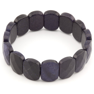 Браслет граненное звено Авантюрин синий 18х13х6 мм 20 см 1 шт.