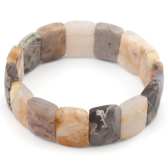 Браслет граненное звено Дендроагат 18х13х6 мм 20 см 1 шт.