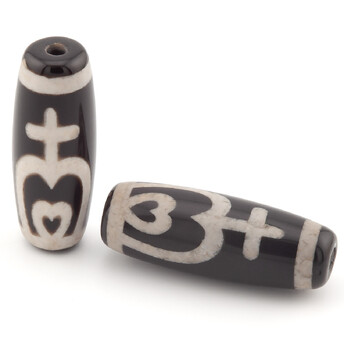 Бусина Дзи Сосуд Изобилия 30х10 мм 1 шт. (дает здоровье и долголетие)