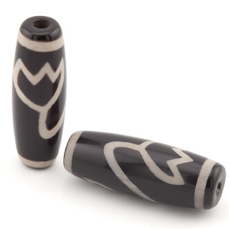 Бусина Дзи Лотос 30х10 мм 1 шт. (усиливает привлекательность и гармонию)