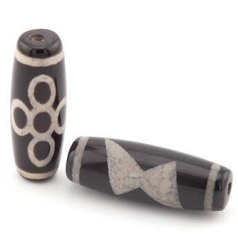 Бусина Дзи Мистический Узел с Молнией 30х10 мм 1 шт. (приносит развитие и гармонию)