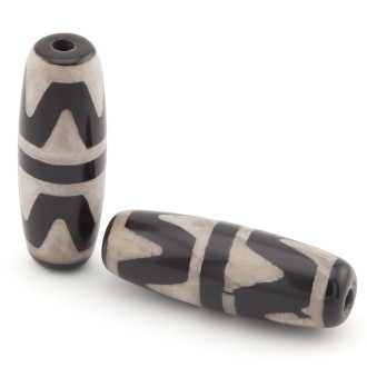 Бусина Дзи Зуб Тигра 30х10 мм 1 шт. (приносит силу и уверенность в себе)