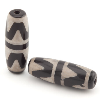 Бусина Дзи Зуб Тигра 30х10 мм 1 шт. (приносит силу и уверенность в себе)