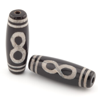 Бусина Дзи Бесконечность 30х10 мм 1 шт. (помогает развивать умственные и эмоциональные качества)