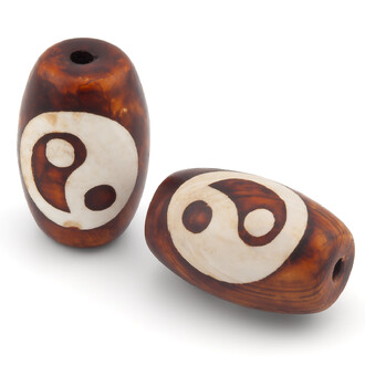 Бусина Дзи Инь Ян 21х14 мм 1 шт. (приносит баланс во всех сферах)