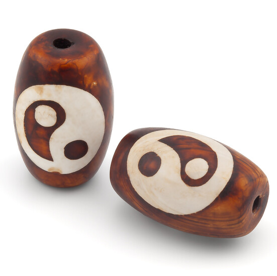 Бусина Дзи Инь Ян 21х14 мм 1 шт. (приносит баланс во всех сферах)